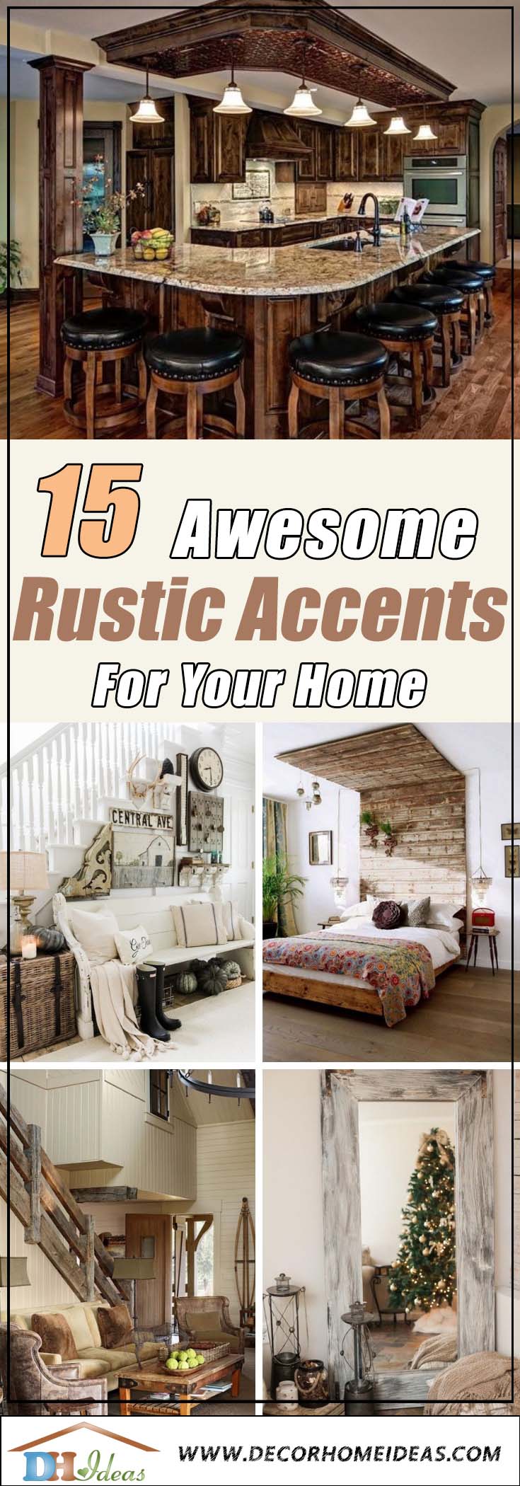 15 Rustic Accents To Bring Warmth to Your Home | Get some rustic look at home with these ideas and tips. #rustic #rusticdecor #rusticfarmhouse #homedecor #decoratingideas #decorhomeideas