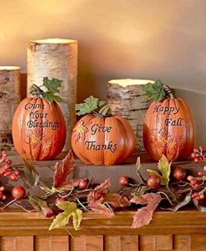 Pumpkins Thanksgiving decor #thanksgiving #falldecor #falldecorideas #festive #homedecor #decoratingideas #pumpkin #fall #decorhomeideas 