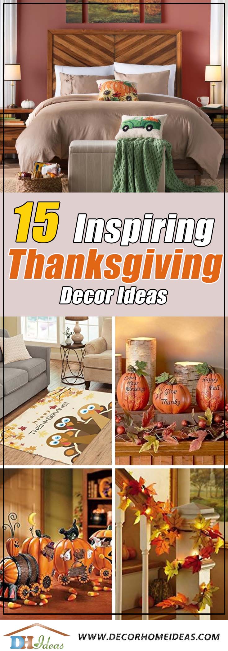 15 Inspiring Ideas For Thanksgiving Decor and Wonderful Dreams | Decoration tips and ideas on thanksgiving. #thanksgiving #decor #pumpkin #fall #inspiration #decoration #decorhomeideas