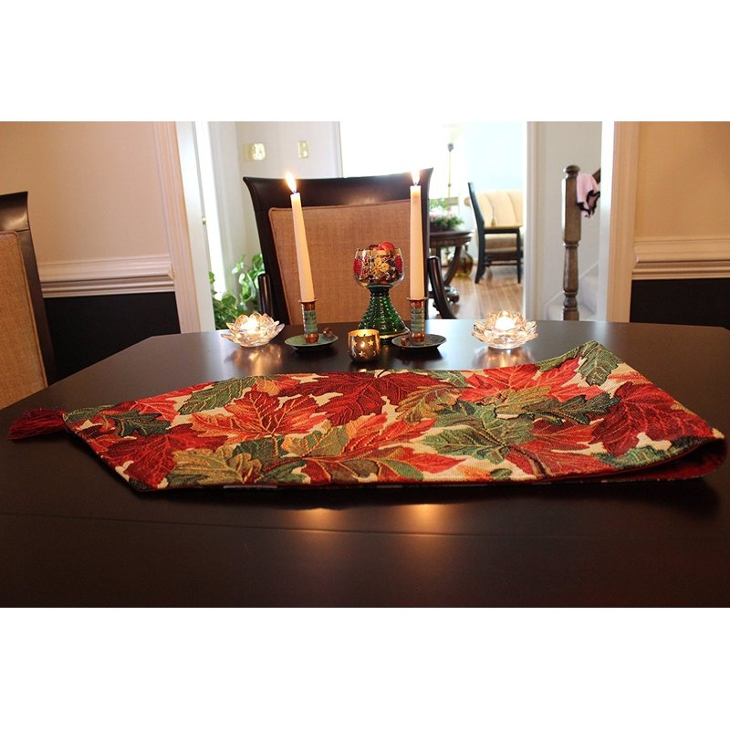 Thanksgiving table decor with red cover #tablesetting #homedecor #falldecor #decoratingideas #falldecorideas #ornaments #decorhomeideas