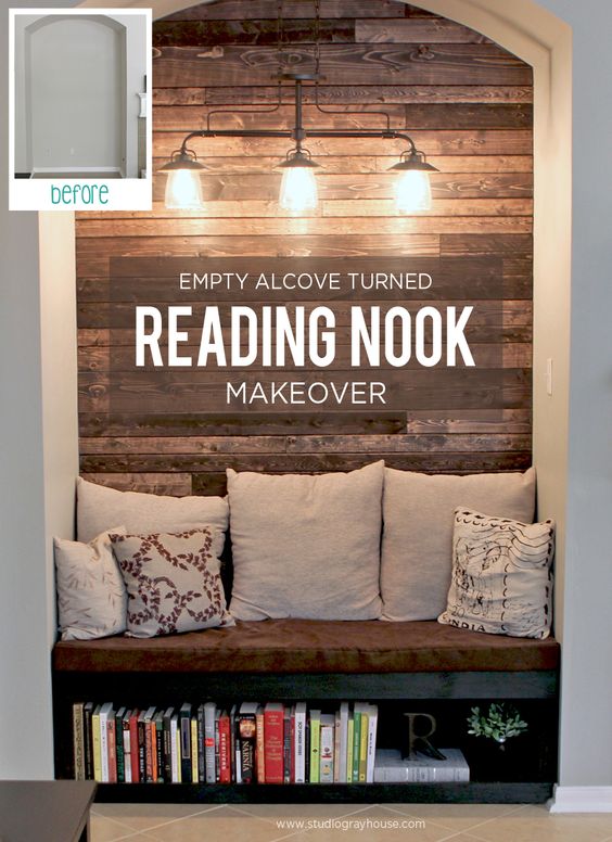 DIY tips on reading nook makeover #readingnook #nook #readingcorner #decoratingideas #homedecor #cozynook #decorhomeideas