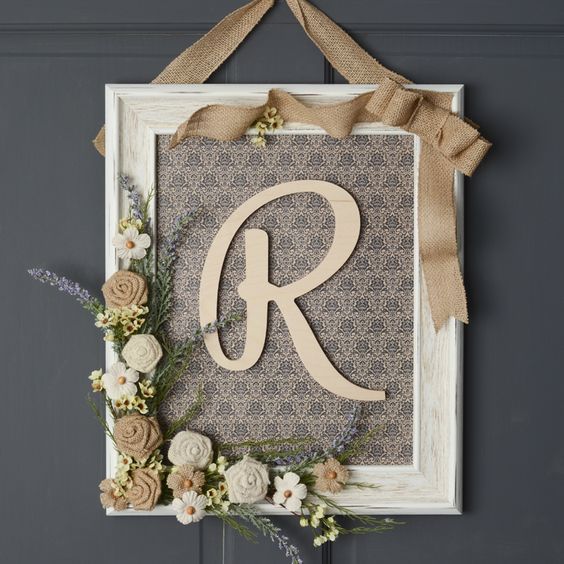 Framed monogram old picture frame #diyproject #diy #makeover #homedecor #decorationideas #pictures #frames #vintage #decorhomeideas