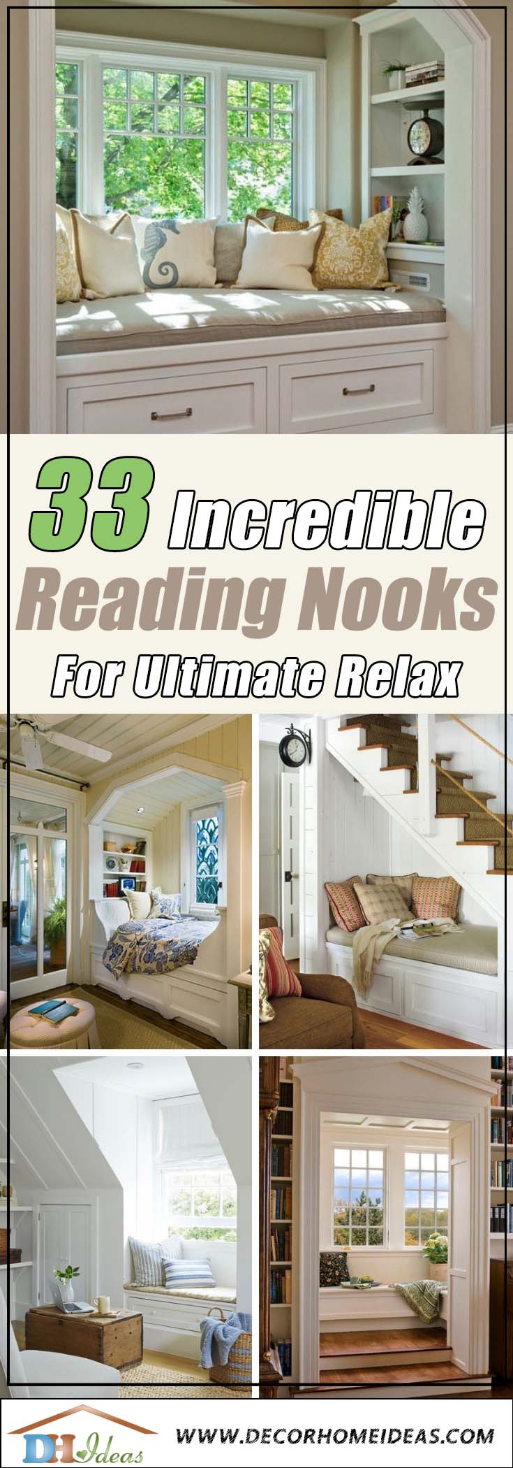 33 Lovely Reading Nooks for Ultimate Relaxation and Tranquility | Fabulous reading nook ideas and designs. Reading corners and tiny relaxation place at home #readingnook #nook #readingcorner #decoratingideas #homedecor #cozynook #decorhomeideas