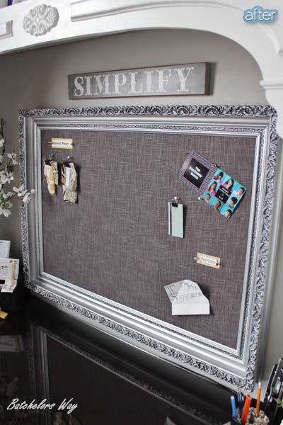 Cork board made of old picture frame #diyproject #diy #makeover #decor #decoration #pictures #frames #vintage #decorhomeideas