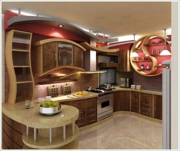 Curved kitchen design