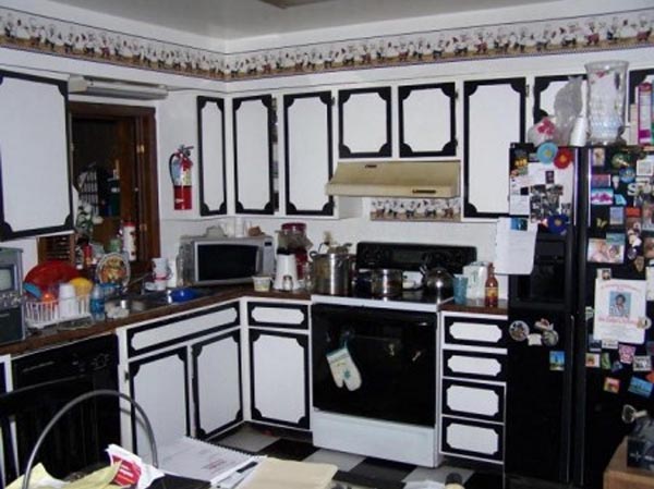 Ugliest kitchen design in black and white