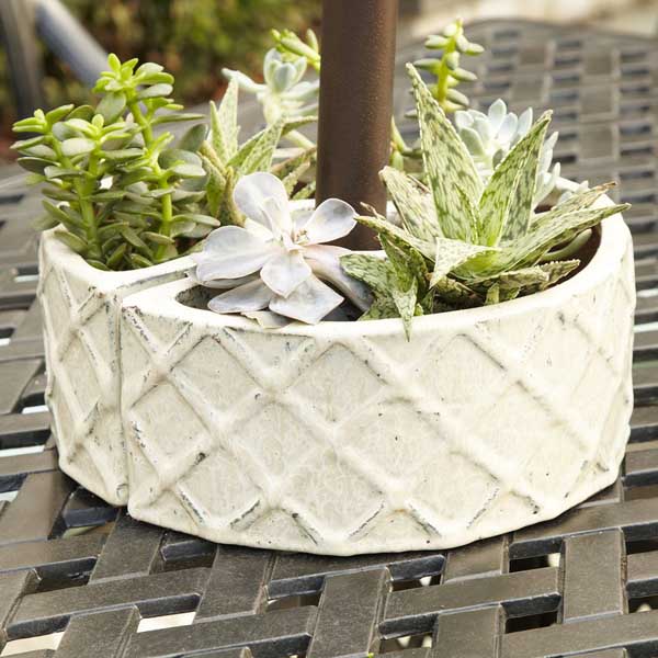 2 pieces white stone flower pot idea #flowerpot #planter #gardens #gardenideas #gardeningtips #decorhomeideas