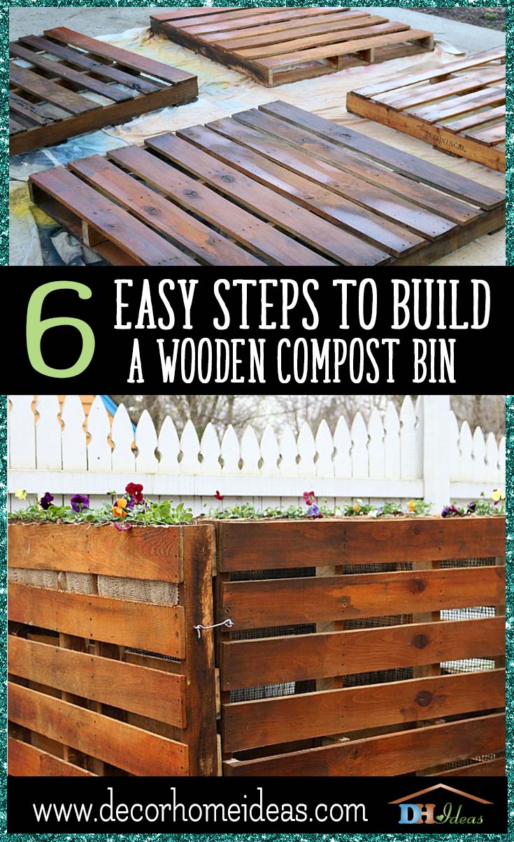 6 Easy Steps To Build Wooden Compost Bin | How to build a wooden compost at home with easy to follow 6 steps. #diy #compost #wooden #gardeningtips #backyard #flowers #decorhomeideas