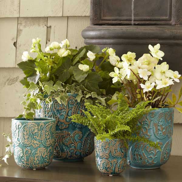 Arika Ceramic Pot Planter Set #flowerpot #planter #gardens #gardenideas #gardeningtips #decorhomeideas