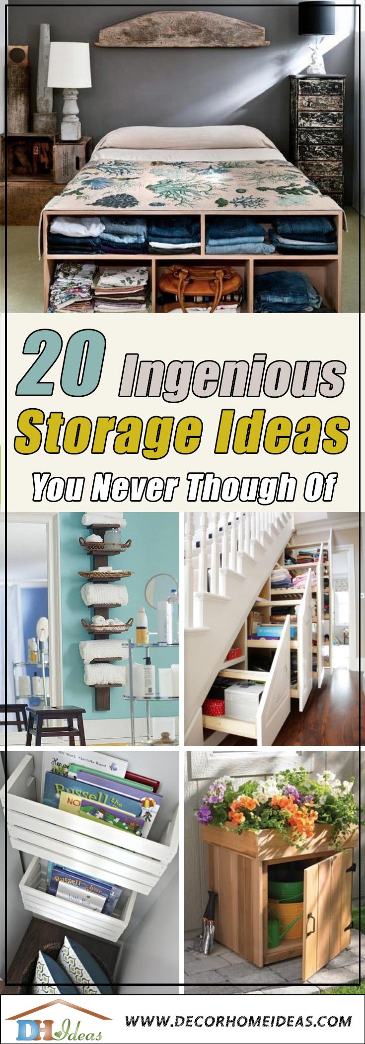 20 Ingenious Storage Ideas That You Never Thought Of #storage #organization #homedecor #ideas #decorhomeideas