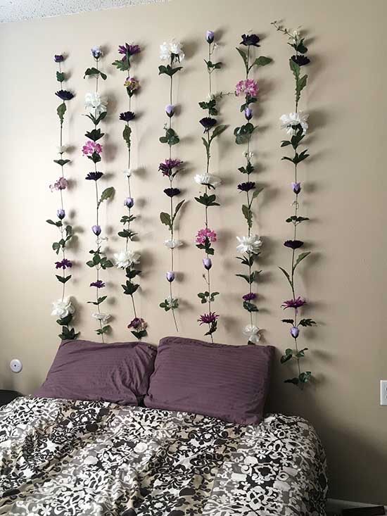 Floating flower bedroom headboard #bedroom #decor #diy #girl #teen #headboard