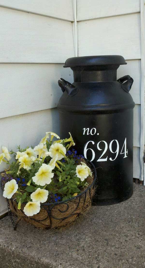 Milk can metal basket flower pot #flowerpot #planter #gardens #gardenideas #gardeningtips #decorhomeideas