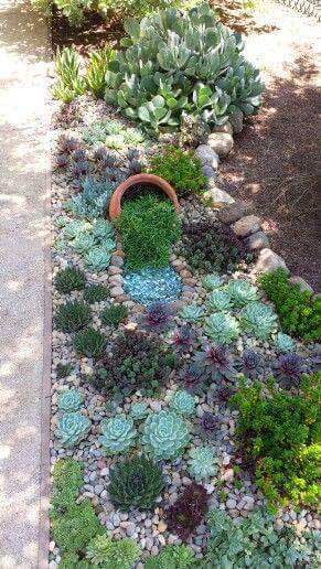 Spilled flower succulent garden ideas. #succulent #succulentlove #gardens #gardening #gardenideas #gardeningtips #succulents #decorhomeideas