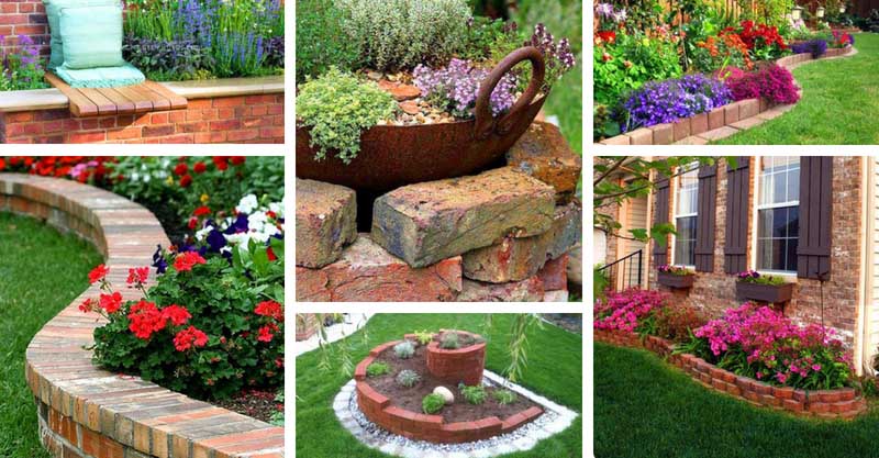 14 Brick Flower Bed Designs #flowerbed #brick #garden #gardenideas #landscaping #gardening #decorhomeideas