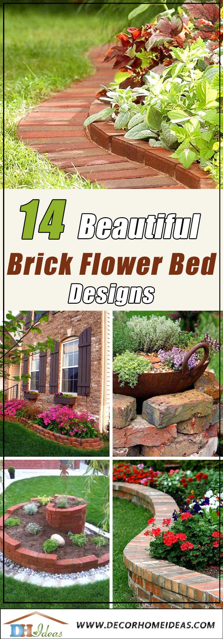 14 Brick Flower Bed Designs Easy #flowerbed #brick #garden #gardenideas #landscaping #gardening #decorhomeideas