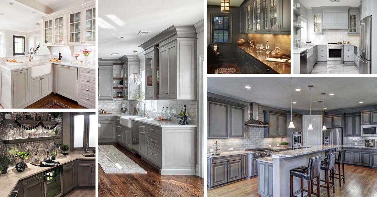 25 Best Gray Kitchen Cabinets Ideas For, Grey Kitchen Cabinet Designs