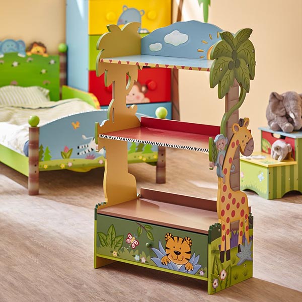 Sunny safari bookshelf and toys organizer #toystorage #bookcase #organizer #decorhomeideas