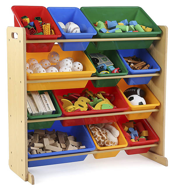 Toy storage organizer with bins #toystorage #organizer #playroom #kidsroom #storage #decorhomeideas