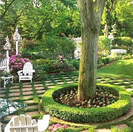 Tree ring flower planter idea