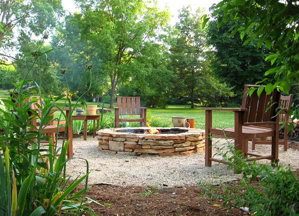 Build Round Fire Pit With Flagstones #firepit #firepitideas #diy #garden #decorhomeideas