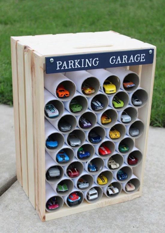 DIY Car Parking toy storage #toystorage #storage #carparking #decorhomeideas