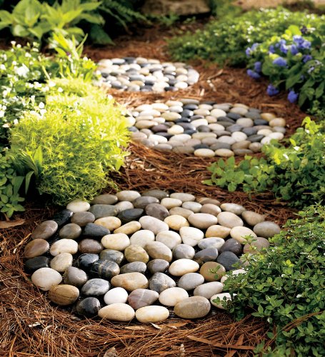 River rock stepping stones #gardens #gardening #gardenideas #gardeningtips #decorhomeideas