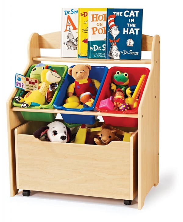 DIY Simple wooden organizer for toys and books #toystorage #bookcase #storage #decorhomeideas