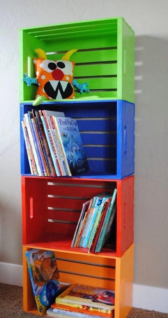 DIY Toys and books organizer made from carts #toystorage #organizer #cartstorage #diy #decorhomeideas