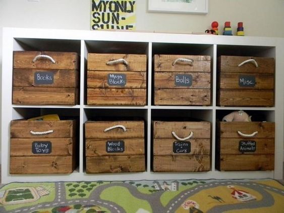 DIY Stylish toys and books organizer made of carts #toystorage #bookstorage #organizer #carts #decorhomeideas