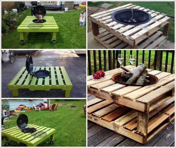 Movable Backyard Wooden Pallet Fire Pit #firepit #firepitideas #diy #garden #decorhomeideas