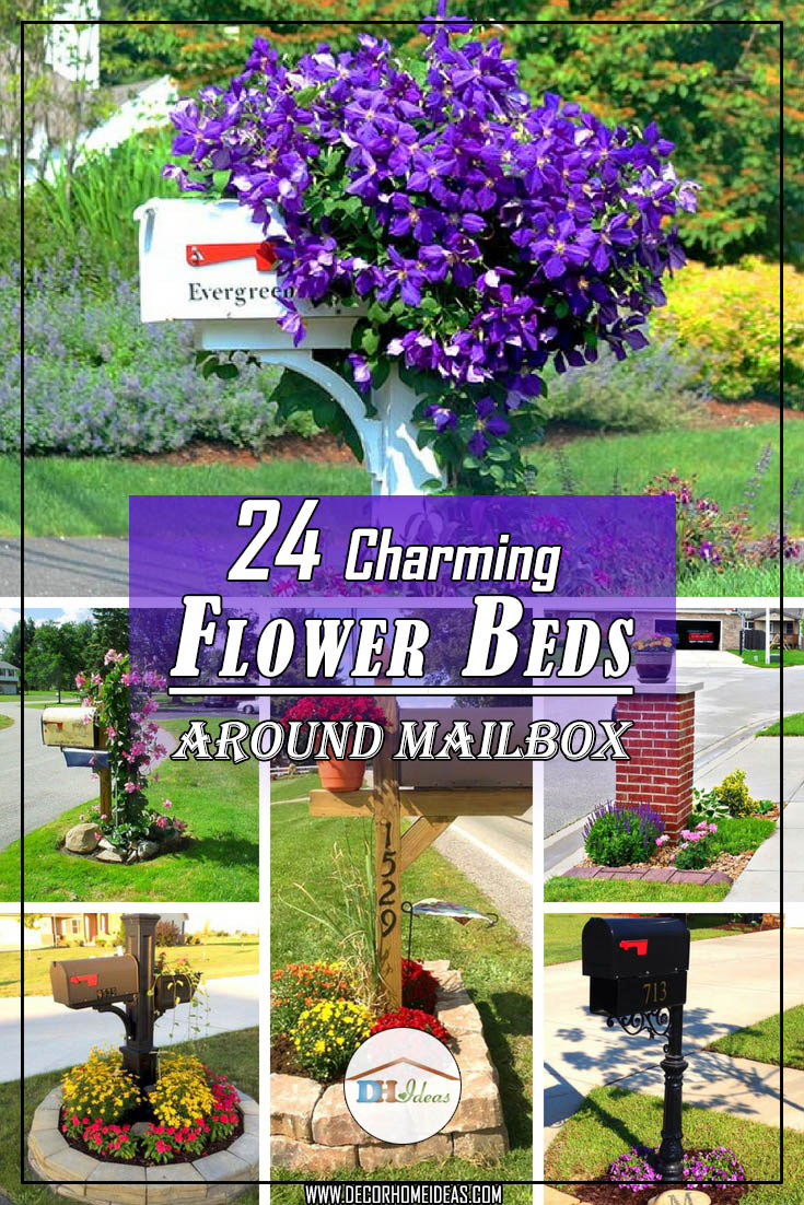 24 Charming Flower Beds Around Mailbo 24 Charming Flower Beds Around Mailbo Flowerbed Mailbox Garden Curbeal Flowers