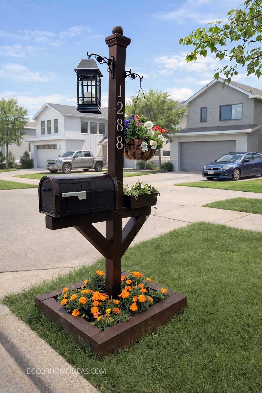 Charming Mailbox Post Makeover for Instant Curb Appeal