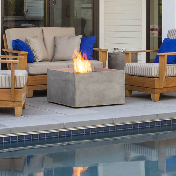 Concrete gas propane fire pit #firepit #gasfirepit #propanefirepit #firepitdesign #decorhomeideas