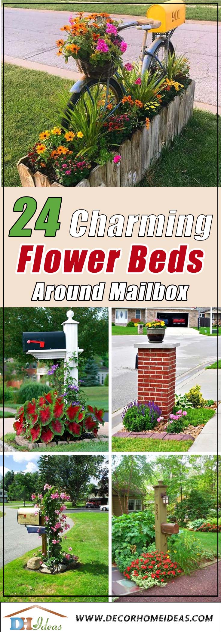 24 Charming Flower Beds Around Mailboxes #flowerbed #mailbox #garden #curbappeal #flowers #decorhomeideas