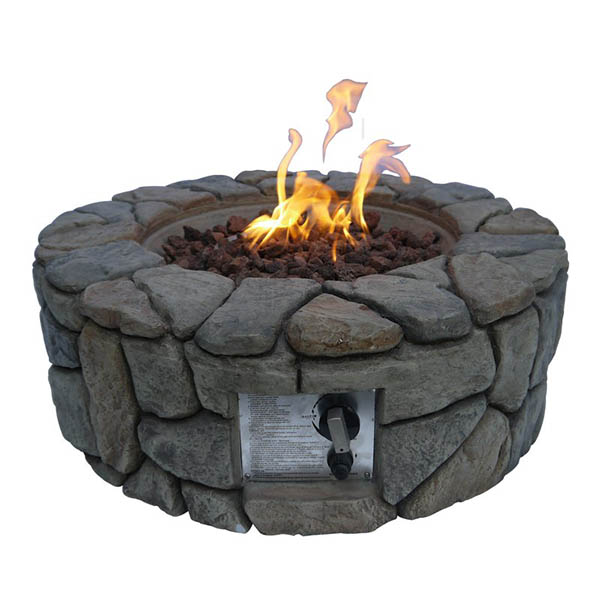 Stone gas fire pit #firepit #gasfirepit #propanefirepit #firepitdesign #decorhomeideas