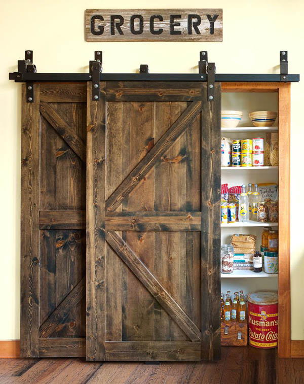 Barn doors farmhouse kitchen decor