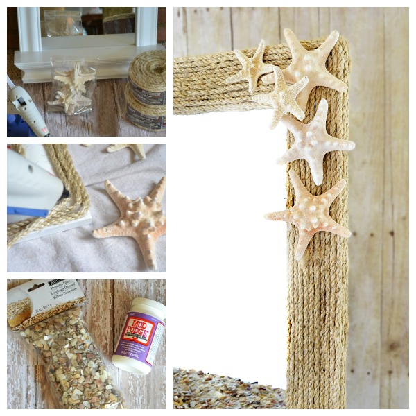 Coastal rope seashell cheap mirror idea #diy #mirror #diymirror #cheapmirror #decorhomeideas