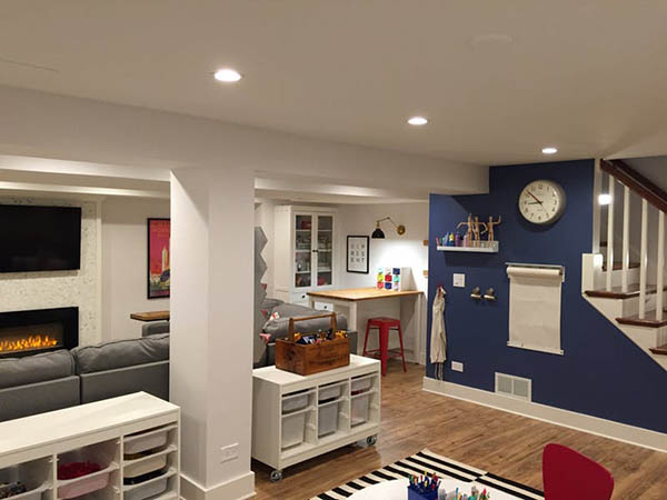 Navy color basement #basement #basementremodel #basementideas #basementdecor #homedecor #decorhomeideas