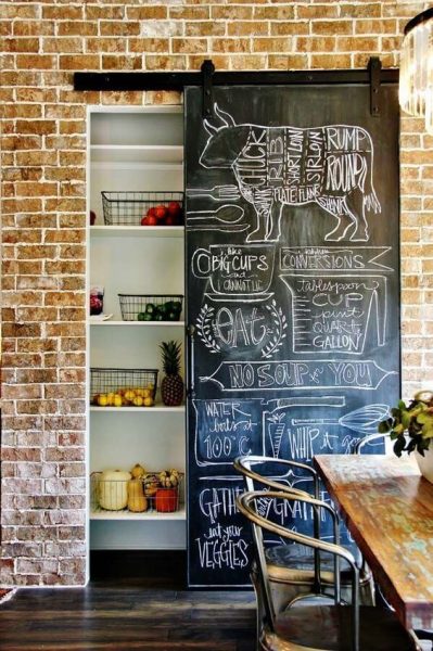 Farmhouse kitchen chalkboard wall decor