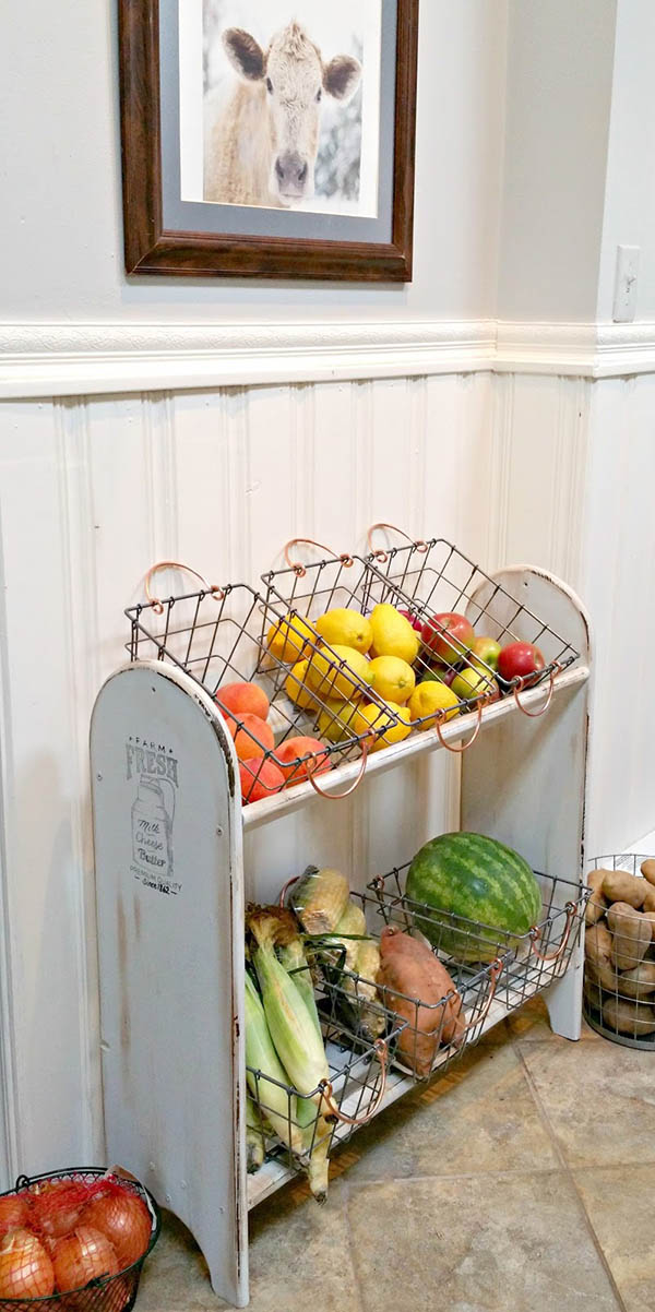 Farmhouse kitchen decor vegetable bin #farmhousekitchen #farmhouse #farmhousedecor #kitchen #homedecor #decorhomeideas