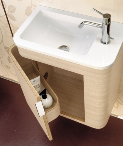 Hidden storage vanity for small bathroom #vanity #bathroomvanity #vanityideas #bathroom #bathroomideas #storage #organization #decorhomeideas