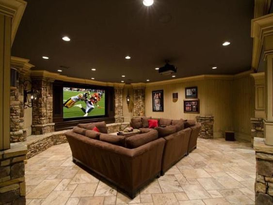 Luxury basement tv area #basement #basementremodel #basementideas #basementdecor #homedecor #decorhomeideas