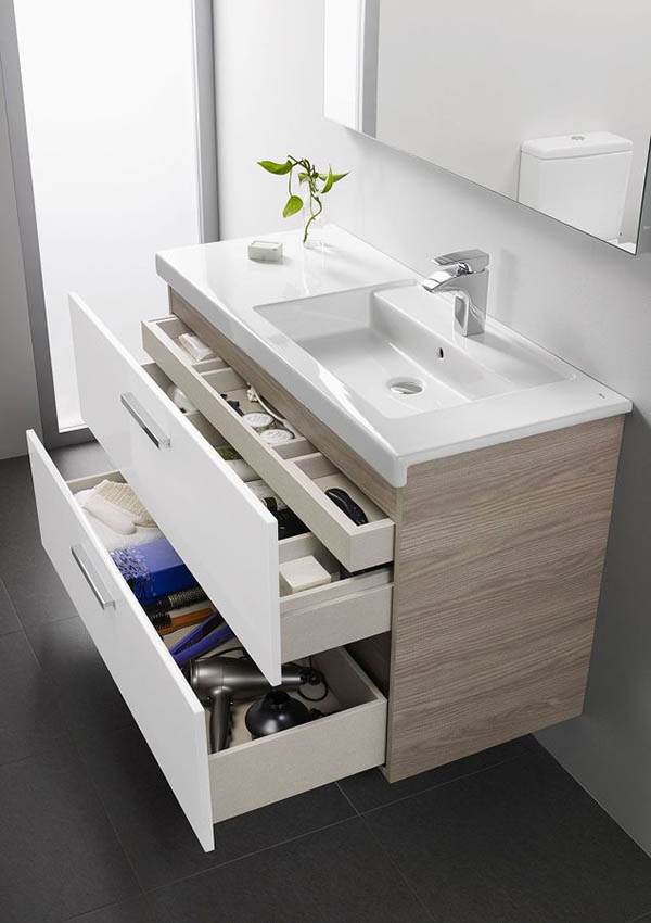 Modern small bathroom vanity with storage drawers #vanity #bathroomvanity #vanityideas #bathroom #bathroomideas #storage #organization #decorhomeideas