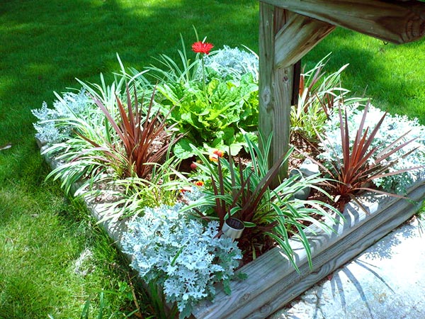 Perennial flower bed around mailbox #flowerbed #mailbox #garden #curbappeal #flowers #decorhomeideas