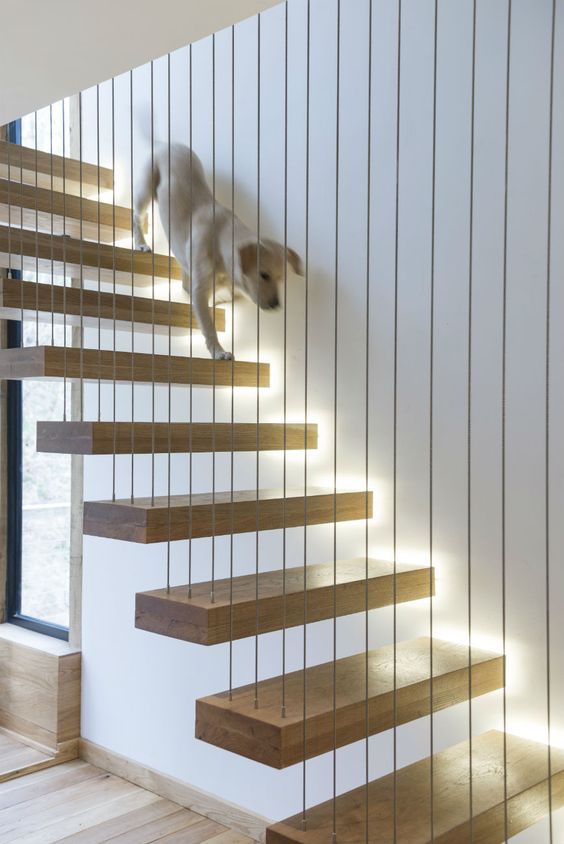 Stairs with built-in lights #staircase #stairway #stairs #staircaseideas #decorhomeideas
