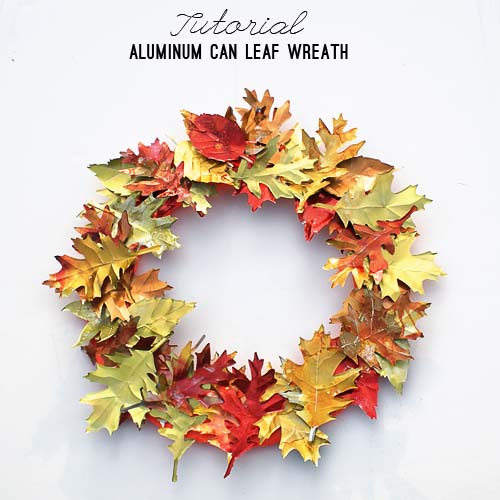 Aluminum Can Leaf Wreath #craft #fall #falldecor #falldecorideas #decorhomeideas