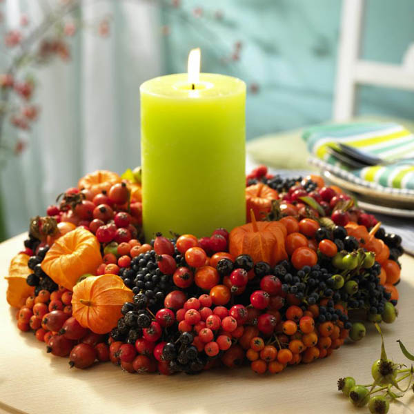 Candle wreath fall decoration #falldecor #fallideas #candles #candlesdecor #decorhomeideas