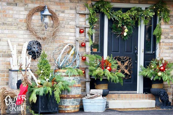 Christmas front porch country style #Christmasdecoration #Christmas #frontporch #porch #decoration #decorhomeideas