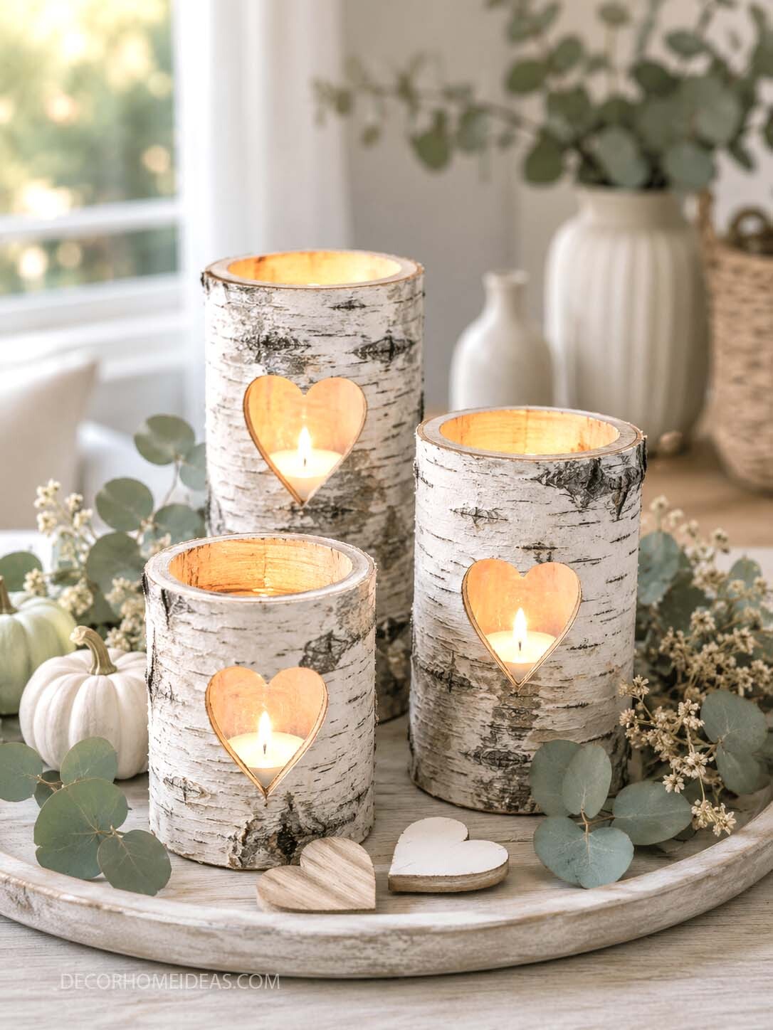 DIY Birch Log Candle Holders for Cozy Fall Decor