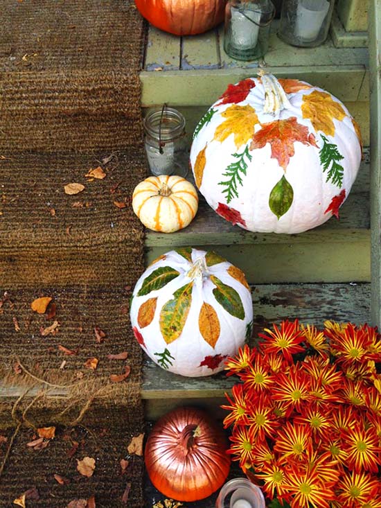 DIY Foliage Pumpkin fall craft ideas #craft #fall #falldecor #falldecorideas #decorhomeideas